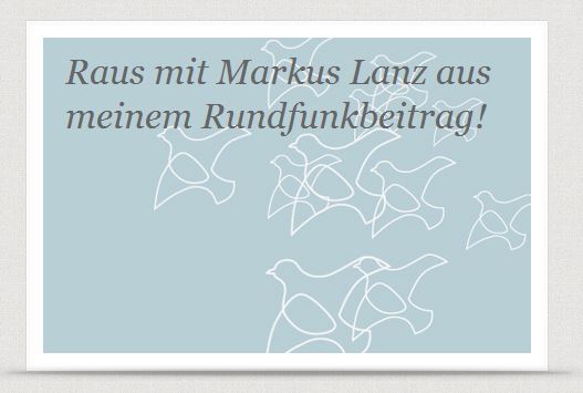 Raus mit Markus Lanz aus meinem Rundfunkbeitrag